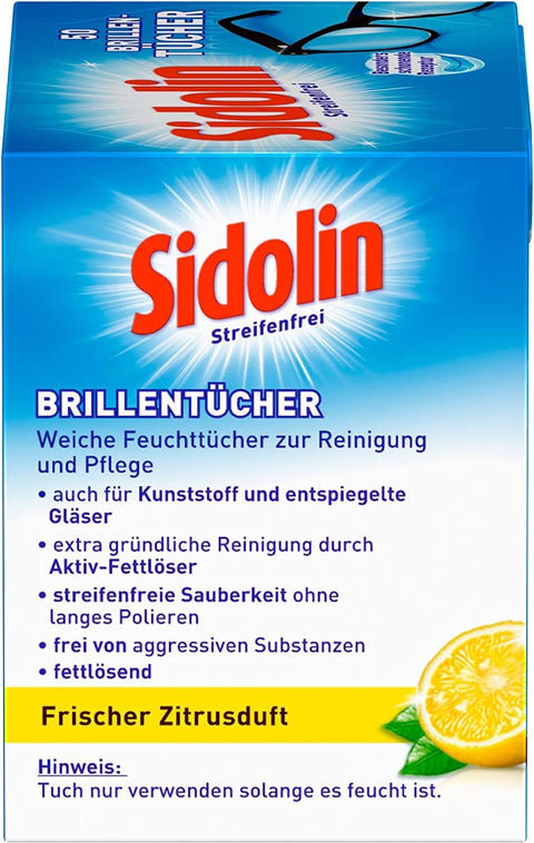 Sidolin Brillenputztücher (50 Stück)
