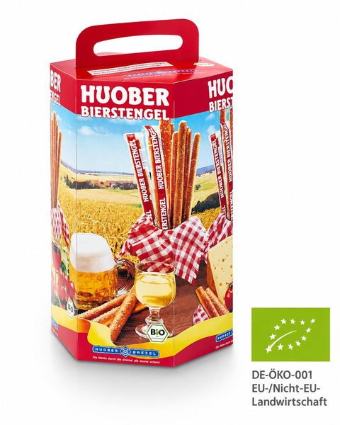 HUOBER Bierstengel, Bio Thekendisplay mit 50 einzeln verpackten Bierstengeln, 750g