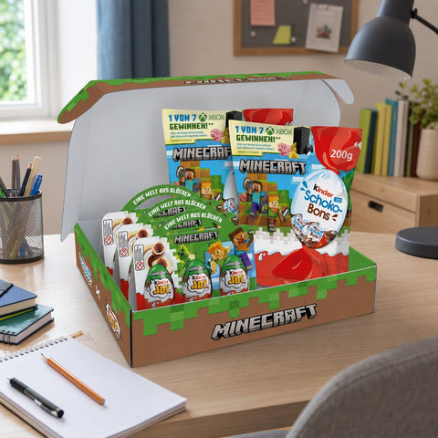 Kinder Minecraft Box – mit 9 Kinder Joy Eiern, 2 x Kinder Schoko-Bons 200 g