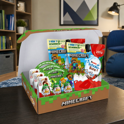 Kinder Minecraft Box – mit 9 Kinder Joy Eiern, 2 x Kinder Schoko-Bons 200 g