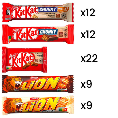 NESTLÉ KITKAT & LION Süßigkeiten-Mix, 64 Riegeln - 2,6kg