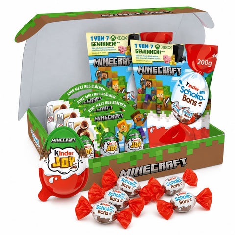 Kinder Minecraft Box – mit 9 Kinder Joy Eiern, 2 x Kinder Schoko-Bons 200 g